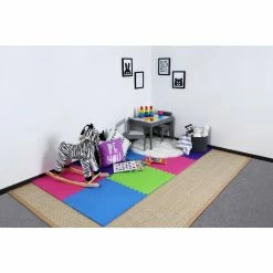 Primary Pastel 24 in. x 24 in. x 0.47 in. Foam Playroom Floor Tiles (4 Tiles/Pack) (16 sq. ft.) by TrafficMaster -Cozy Floor Style primary pastel trafficmaster gym floor tiles 24121hdus 40 1000