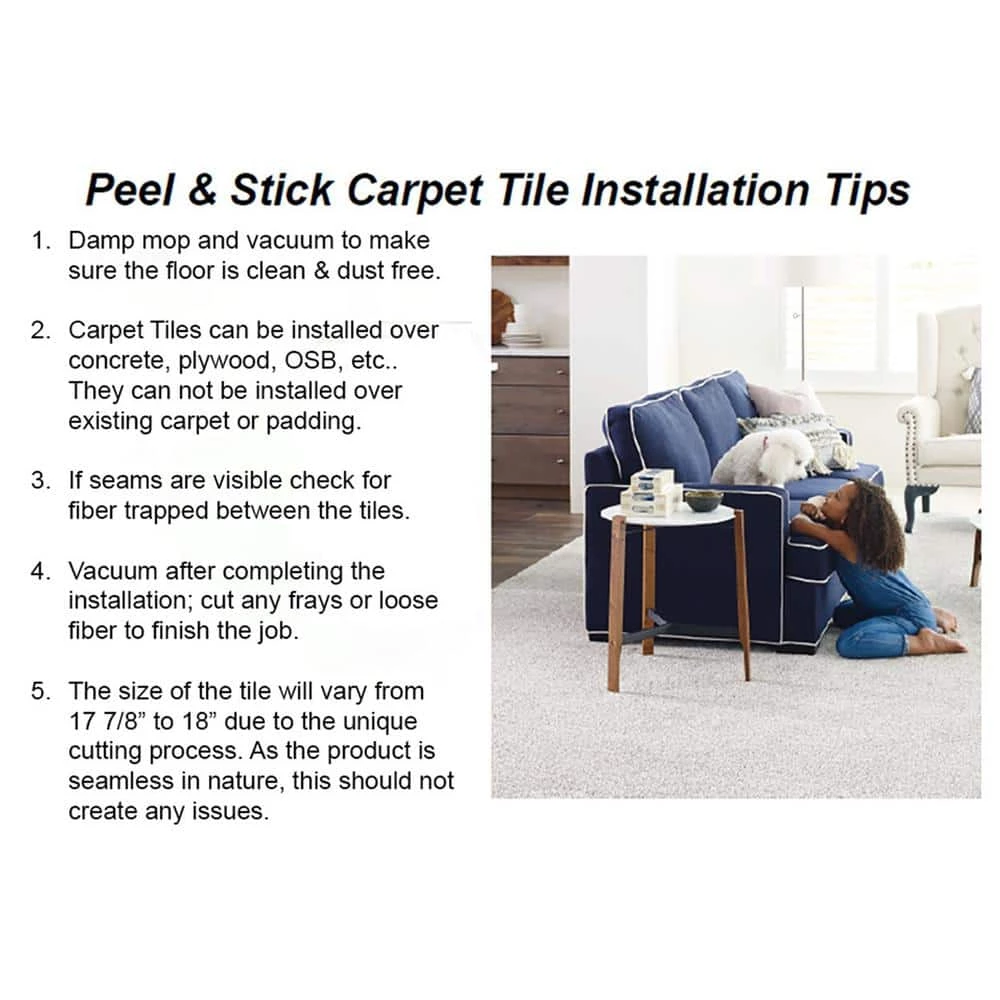 Field Day Brown Residential 18 in. x 18 Peel and Stick Carpet Tile (10 Tiles/Case) 22.50 sq. ft. by TrafficMaster 6 Field Day Brown Residential 18 in. x 18 Peel and Stick Carpet Tile (10 Tiles/Case) 22.50 sq. ft. by TrafficMaster - Image 4