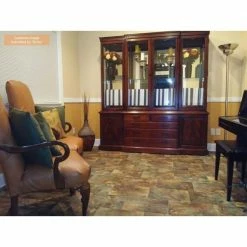 Rustic Rectangular Slate Clay Stone Residential Vinyl Sheet Flooring 12ft. Wide x Cut to Length by TrafficMaster -Cozy Floor Style rustic slate clay trafficmaster vinyl sheet flooring u4990 407c917p144 40 1000