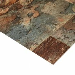 Rustic Rectangular Slate Clay Stone Residential Vinyl Sheet Flooring 12ft. Wide x Cut to Length by TrafficMaster -Cozy Floor Style rustic slate clay trafficmaster vinyl sheet flooring u4990 407c917p144 c3 1000