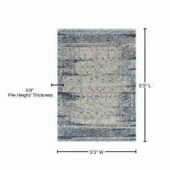 Benelli 5 Silver 3 ft. 3 in. x 5 ft. 3 in. Area Rug by Addison Rugs -Cozy Floor Style silver addison rugs area rugs hdbn5si3x5 76 1000