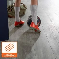 Silverton Oak 8 mm T x 7.48 in. W Water Resistant Laminate Wood Flooring (23.69 sq.ft/Case) by TrafficMaster -Cozy Floor Style silverton oak trafficmaster laminate wood flooring tm5 4f 1000