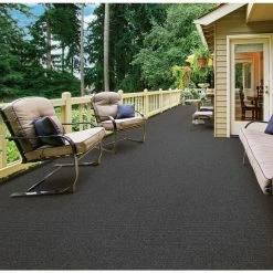 Elevations - Color Sky Grey 12 ft. Indoor/Outdoor Ribbed Texture Carpet by TrafficMaster -Cozy Floor Style sky grey trafficmaster needlepunch carpet 7pd5n660144h 40 1000