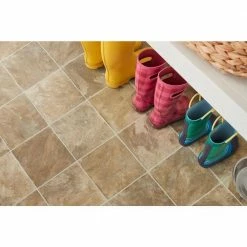 Pro Basic Refined Slate Neutral Stone Residential Vinyl Sheet Flooring 12ft. Wide x Cut to Length by TrafficMaster -Cozy Floor Style slate neutral trafficmaster vinyl sheet flooring c9770406k536g14 1d 1000