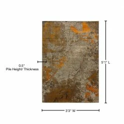 Bach 60 Abstract Tangerine 3 ft. 3 in. x 5 ft. 1 in. Area Rug by Addison Rugs -Cozy Floor Style tangerine addison rugs area rugs hdbh60ta3x5 76 1000