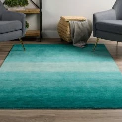 Dunes 1 Teal 5'X7'3" Ombre Wool Indoor by Addison Rugs -Cozy Floor Style teal addison rugs area rugs hddu1te5x7 31 1000