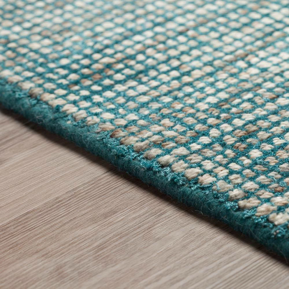 Dexter 1 Teal 2 ft. 3 in. x 7 ft. 6 in. Tonal Solid Wool and Viscose Indoor Area Rug Runner by Addison Rugs 4 Dexter 1 Teal 2 ft. 3 in. x 7 ft. 6 in. Tonal Solid Wool and Viscose Indoor Area Rug Runner by Addison Rugs - Image 2