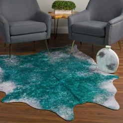 Winston 5 Teal 8 ft. 10 in. x 11 ft. Faux Hyde Area Rug by Addison Rugs -Cozy Floor Style teal addison rugs area rugs hdwn5te9x11 31 1000
