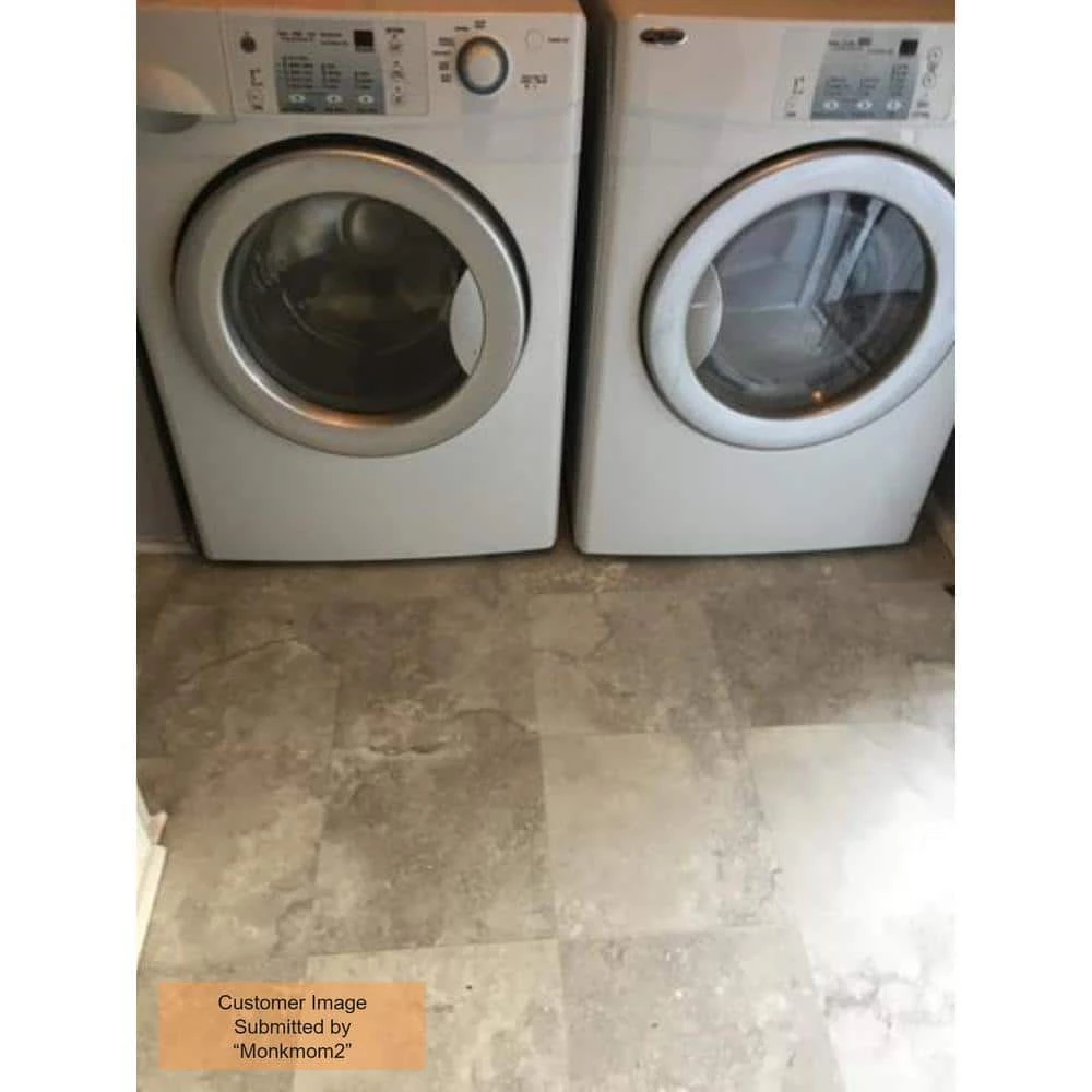 Travertine Grey Stone Residential Vinyl Sheet Flooring 12ft. Wide x Cut to Length by TrafficMaster 5 Travertine Grey Stone Residential Vinyl Sheet Flooring 12ft. Wide x Cut to Length by TrafficMaster - Image 3