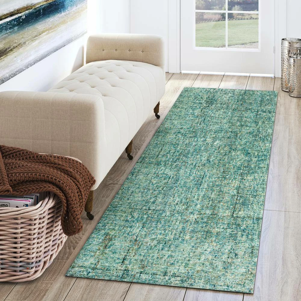 Zen 5 Turquoise 2 ft. 3 in. x 7 ft. 6 in. Runner Rug by Addison Rugs 11 Zen 5 Turquoise 2 ft. 3 in. x 7 ft. 6 in. Runner Rug by Addison Rugs - Image 9