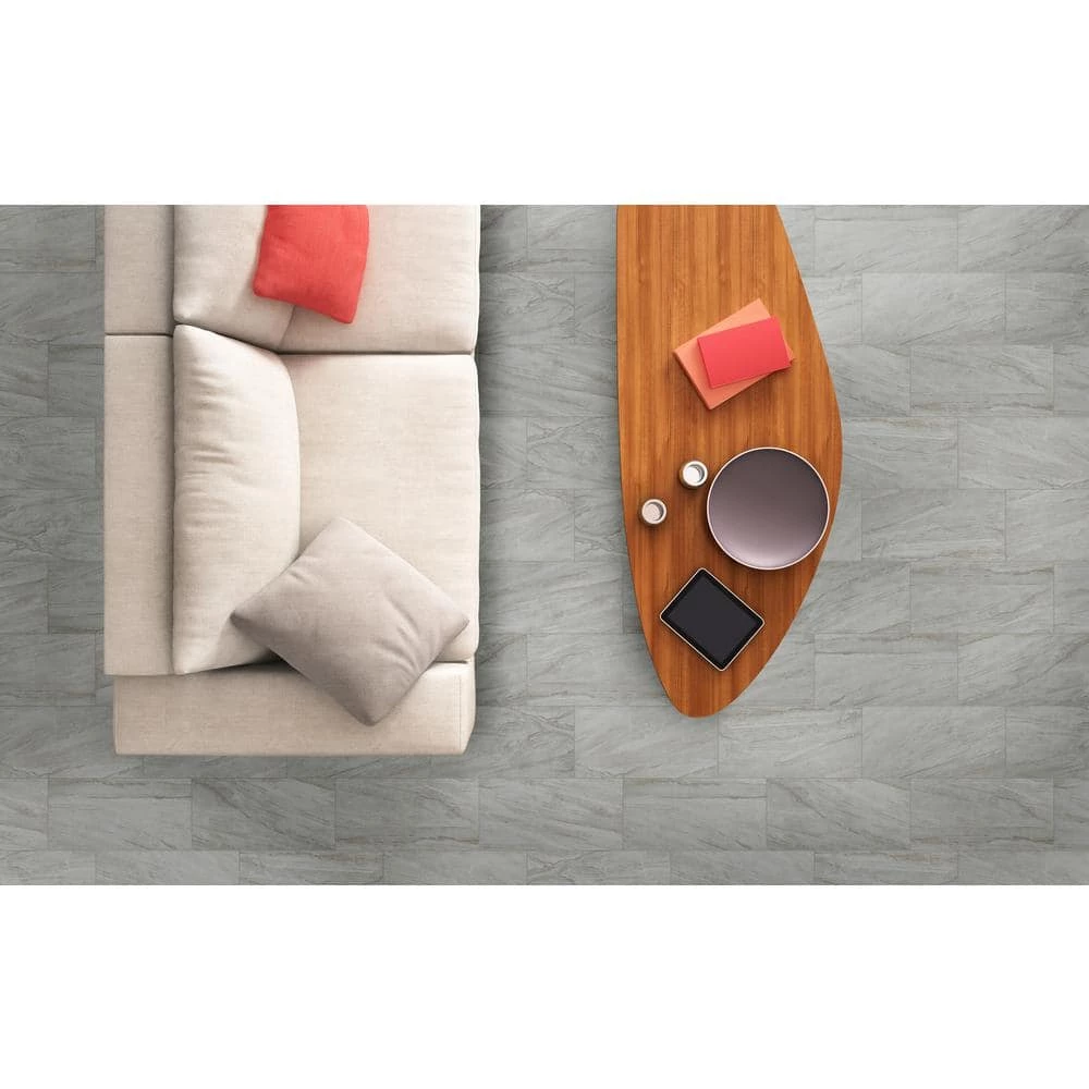 Vigo Gris 12 in. x 24 in. Matte Ceramic Stone Look Floor and Wall Tile (16 sq. ft./Case) by TrafficMaster 8 Vigo Gris 12 in. x 24 in. Matte Ceramic Stone Look Floor and Wall Tile (16 sq. ft./Case) by TrafficMaster - Image 6