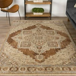 Freya 1 Walnut 7 ft. 6 in. x 9 ft. 8 in. Vintage Medallion Indoor Area Rug by Addison Rugs 19 Freya 1 Walnut 7 ft. 6 in. x 9 ft. 8 in. Vintage Medallion Indoor Area Rug by Addison Rugs -Cozy Floor Style walnut addison rugs area rugs hdfr1wa8x10 31 1000