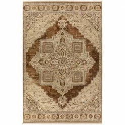 Freya 1 Walnut 7 ft. 6 in. x 9 ft. 8 in. Vintage Medallion Indoor Area Rug by Addison Rugs